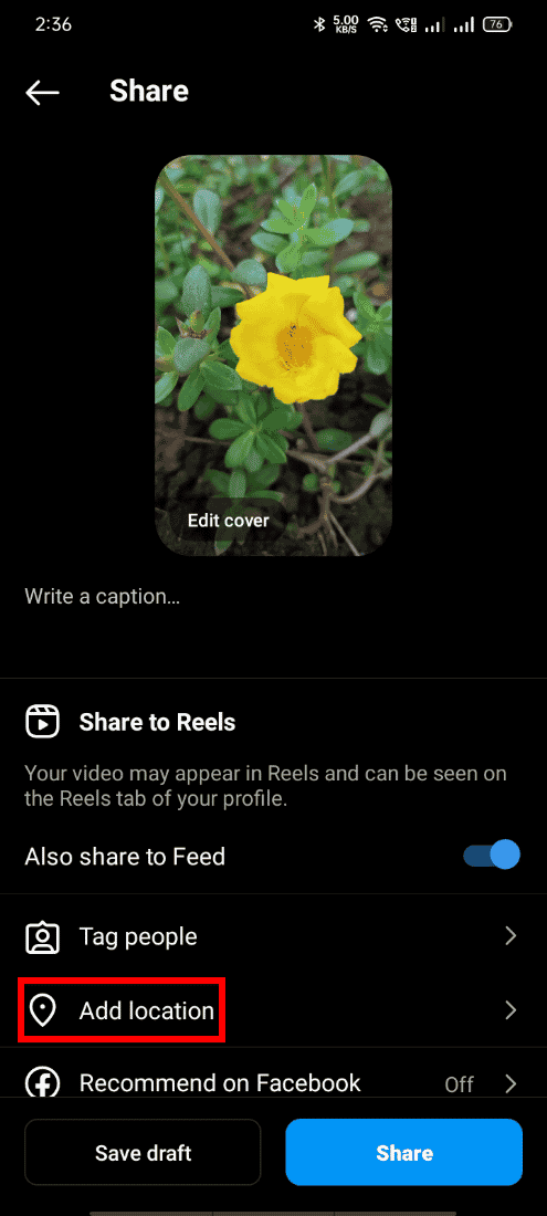Tap on Add location to add the location.