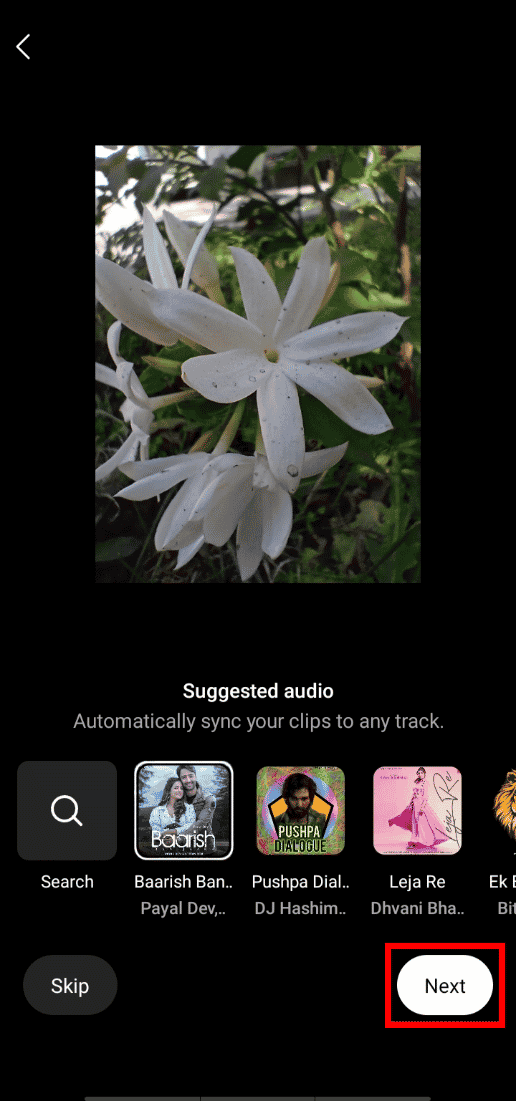 Select the music from the options at bottom and click next | How to Create Instagram Reels like a Pro 2