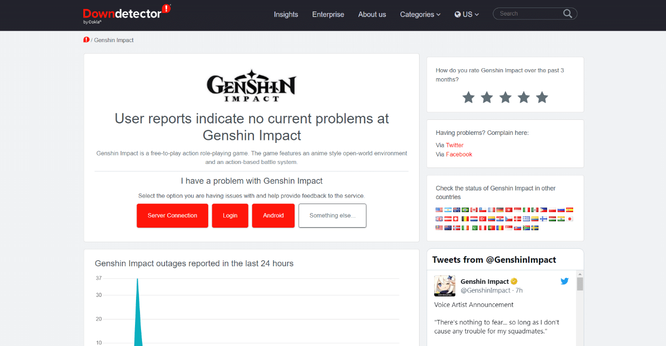 DownDetector website