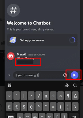 Tap on the send icon