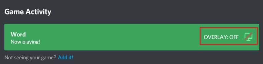 Once the app is added turn on the overlay. Fix Discord Screen Share Not Working in Windows 10