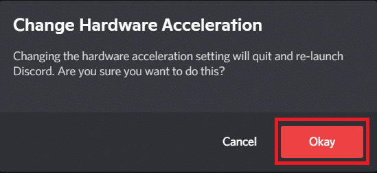 Click Okay to confirm the prompt