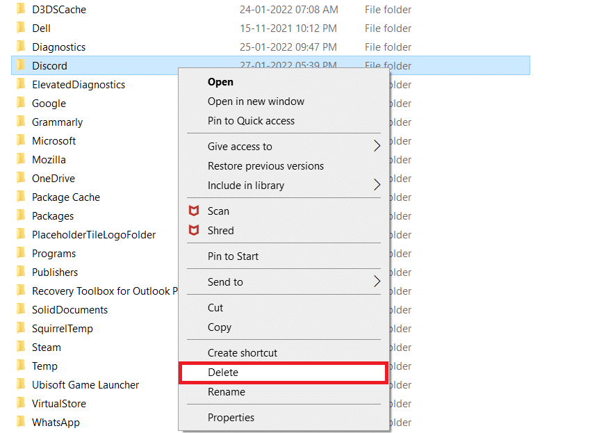 Right click on Discord and select Delete. Fix Discord Screen Share Not Working in Windows 10