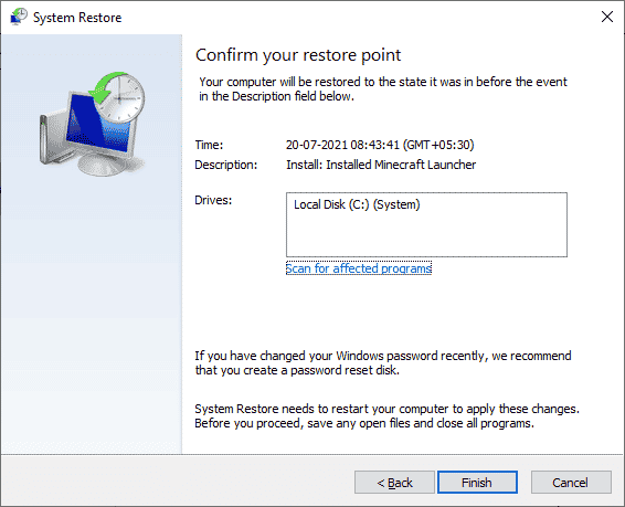 Perform System Restore