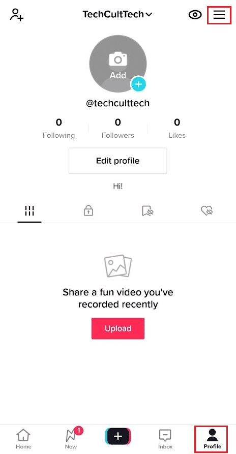 Tap on the three-line icon in the upper right corner to access your settings.