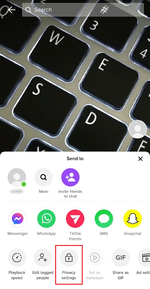 locate and tap on the Privacy settings option | How to Limit Comments on TikTok