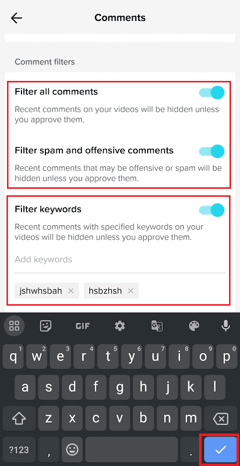 turn on the following comment filters to limit the commenting | How to Limit Comments on TikTok