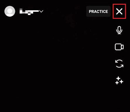 tap on the Cross icon to end your live video