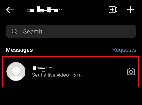 Tap on the desired message from which you received the Live link