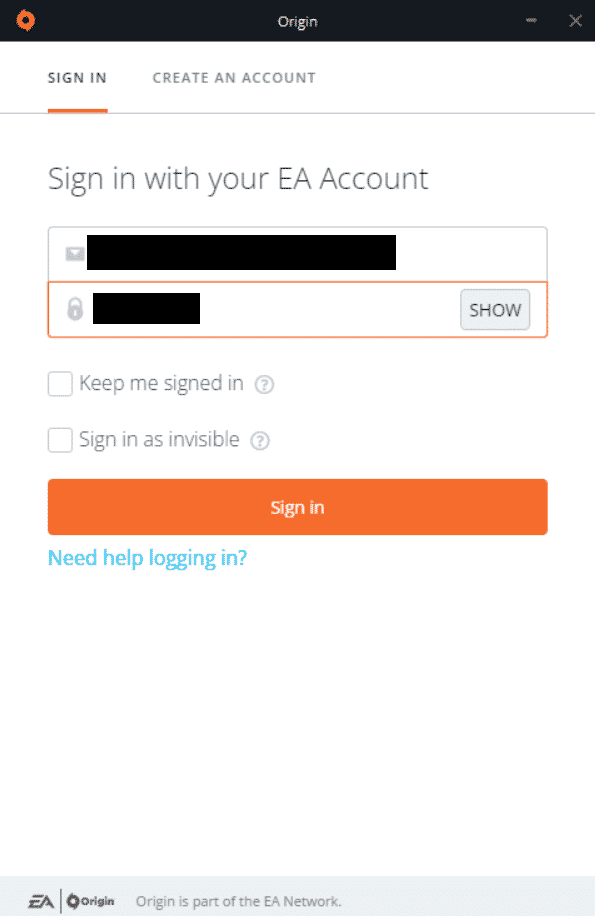 Login with your credentials. Fix Origin Overlay Not Working in Windows 10