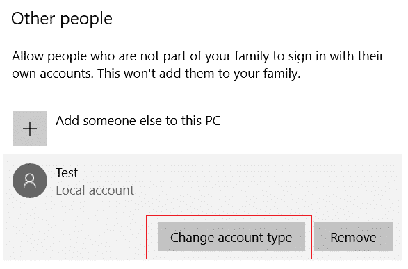 Change account type