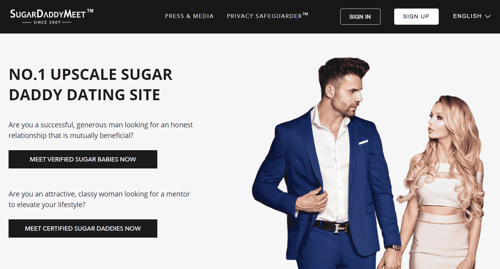 SugarDaddyMeet website homepage