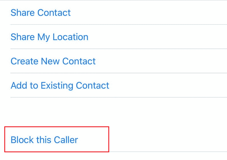 Tap on Block this Caller