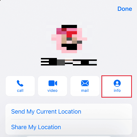 Tap on info option