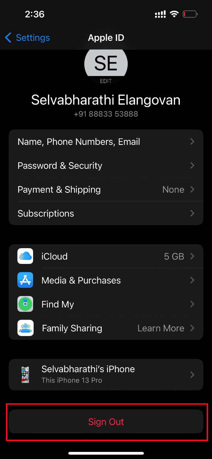 Tap the Sign Out button. Fix An Error Occurred While Loading a Higher Quality Version of this Photo on iPhone