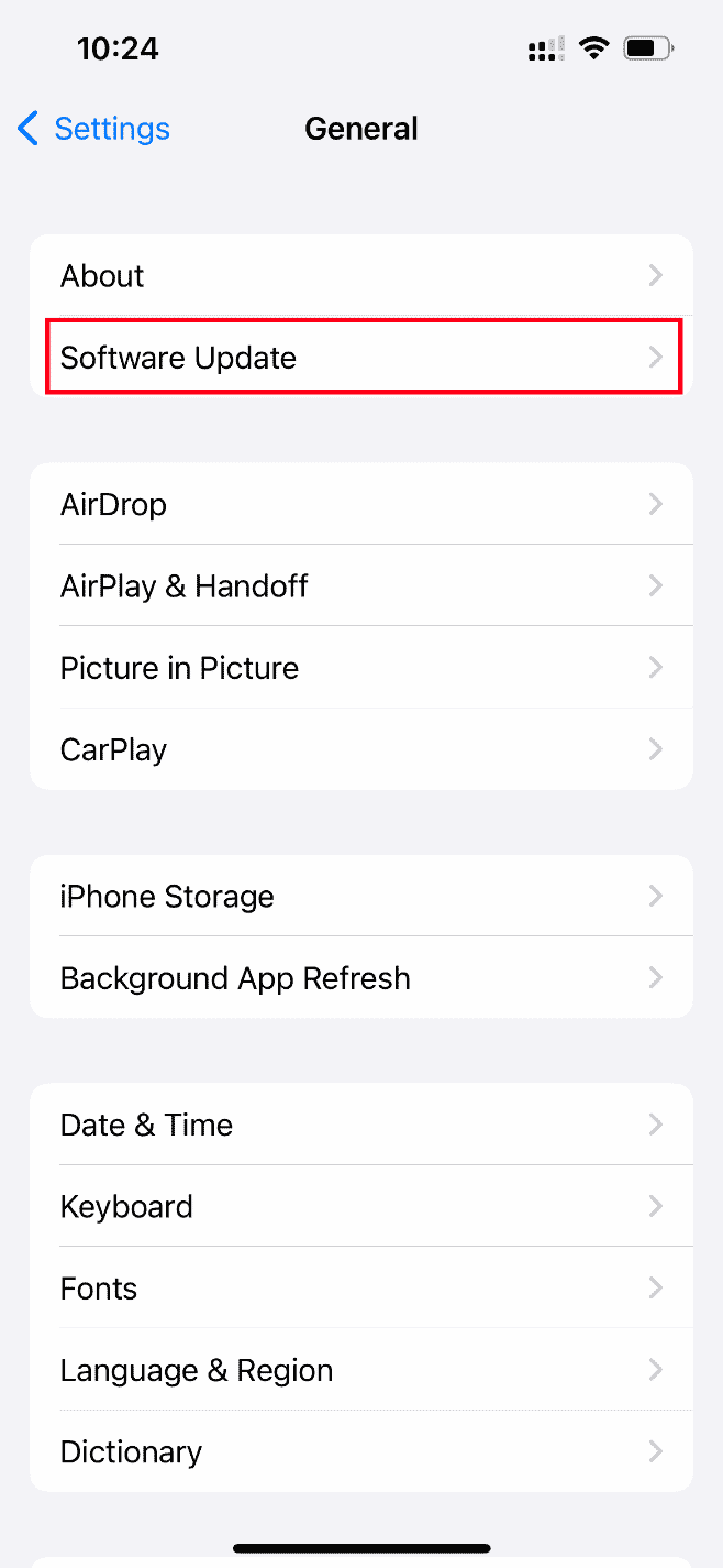 Tap Software Update