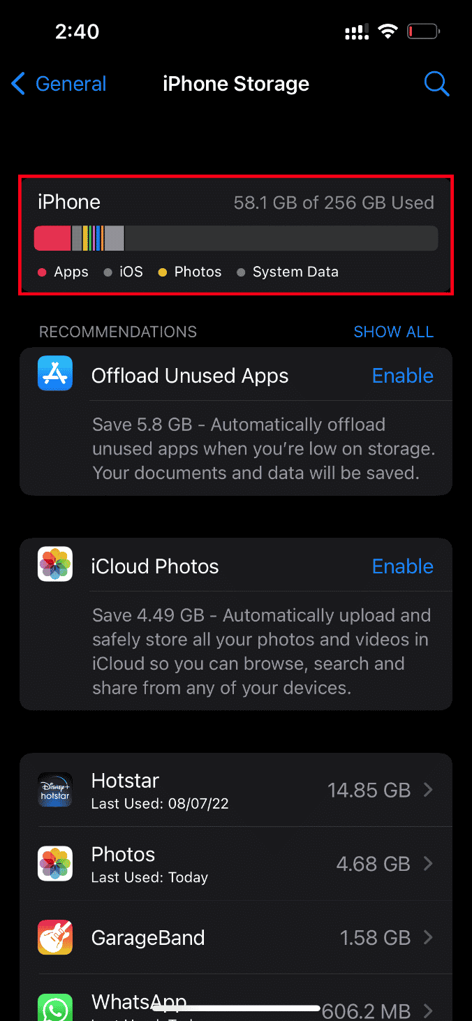 Check Phone Storage