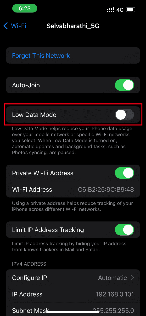 Toggle off low data mode. Fix An Error Occurred While Loading a Higher Quality Version of this Photo on iPhone