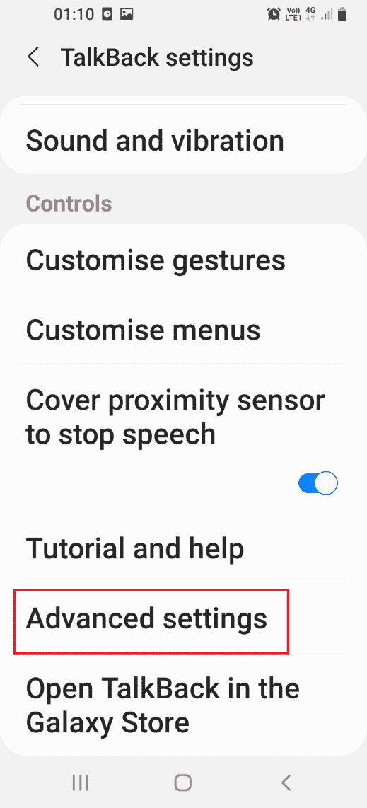 Tap on the Advanced settings tab 