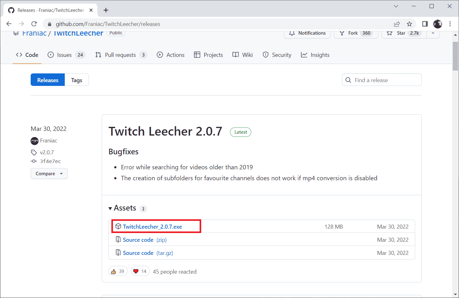 Download the setup file Fix Twitch Leecher Download Error