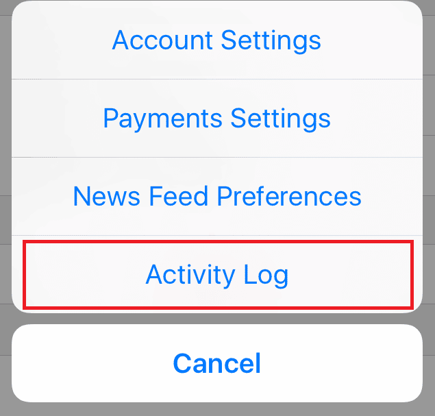 Tap on Activity log