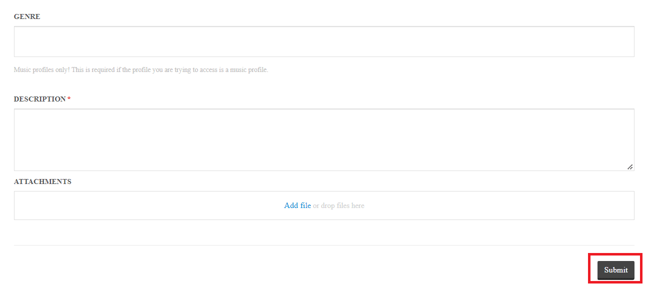 Fill out all the required fields and click on Submit 