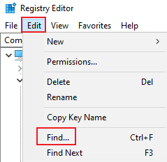 Click on Edit and select Find