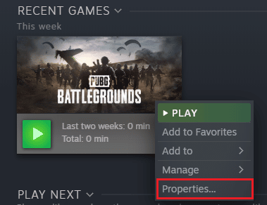 Click on Properties