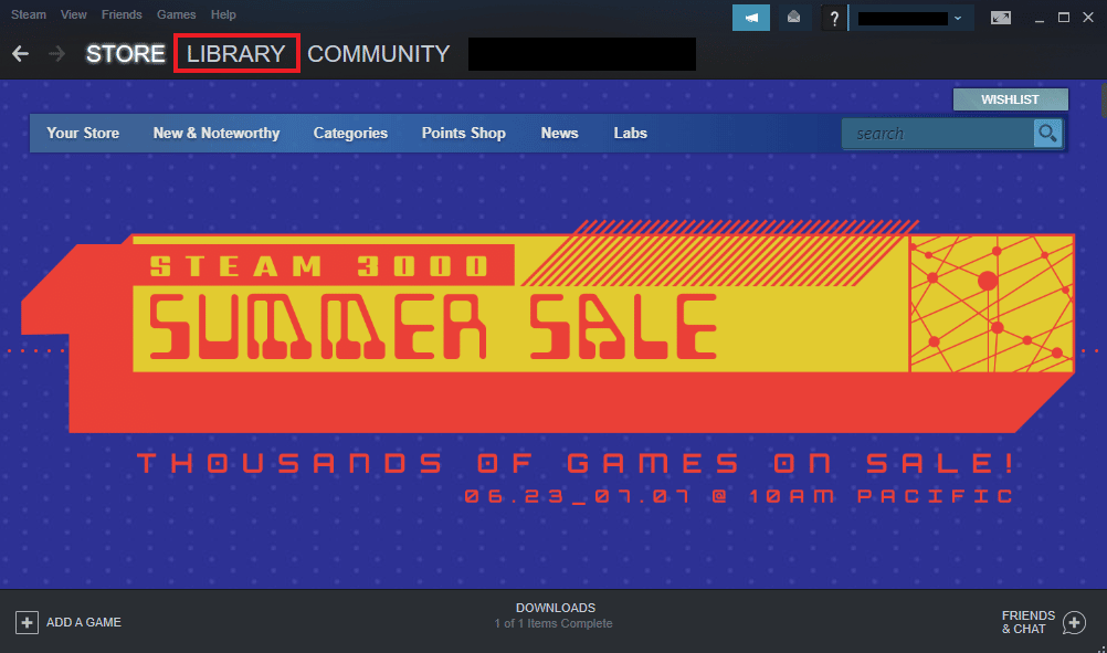 Click on LIBRARY