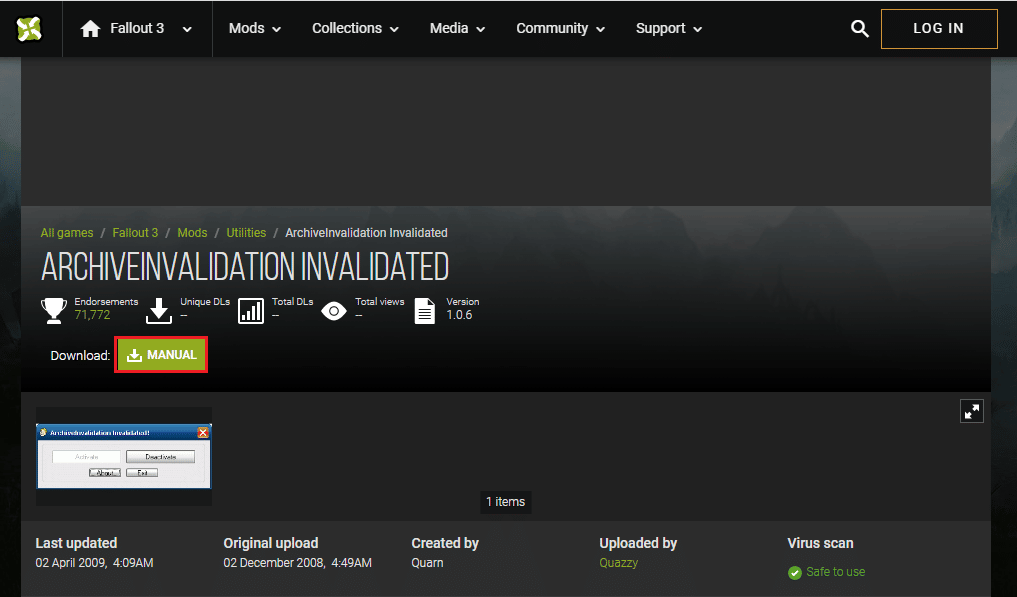 ArchiveInvalidation Invalidated