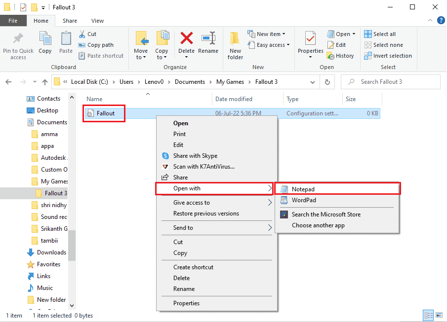 click on the Notepad option. How to Install Fallout 3 Mods on Windows 10