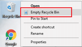 empty recycle bin