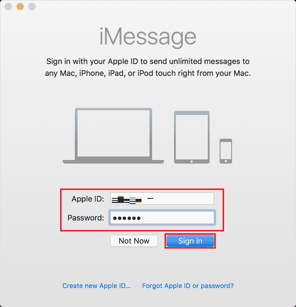 Enter your Apple ID and Password and click on Sign in