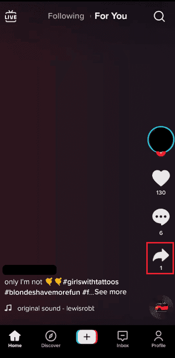 Tap on the Share icon | How to Save Your Video on TikTok Without Watermark