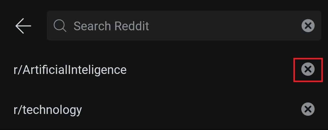 Tap on the x in front of the items you want to delete