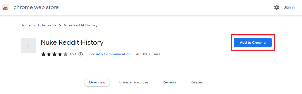Click on Add to Chrome option to install the extension