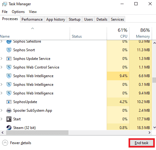 Click on End Task | Fix Your Mic is Muted by System Settings in Google Meet