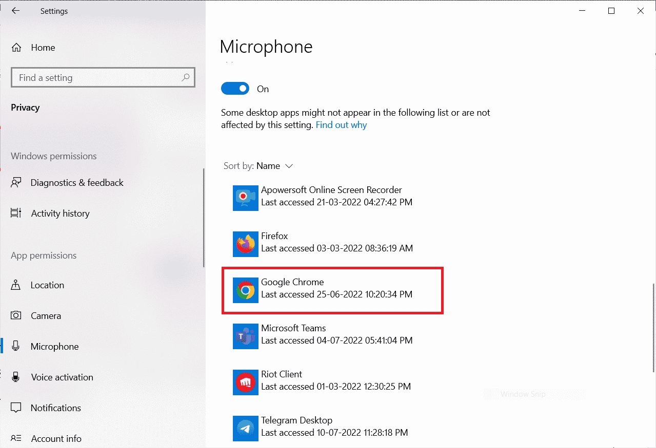 make sure Google Chrome is the allowed list of desktop apps using the audio | Fix Your Mic is Muted by System Settings in Google Meet