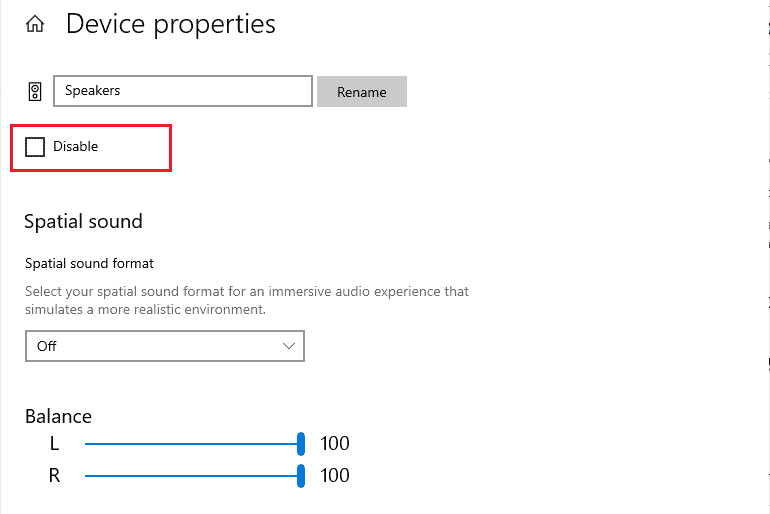 Uncheck the Disable box