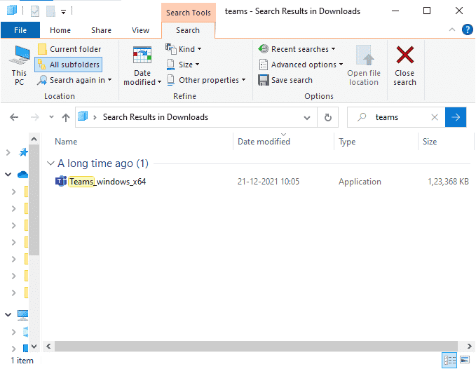 Now, navigate to My downloads and run the Teams windows 64 setup file