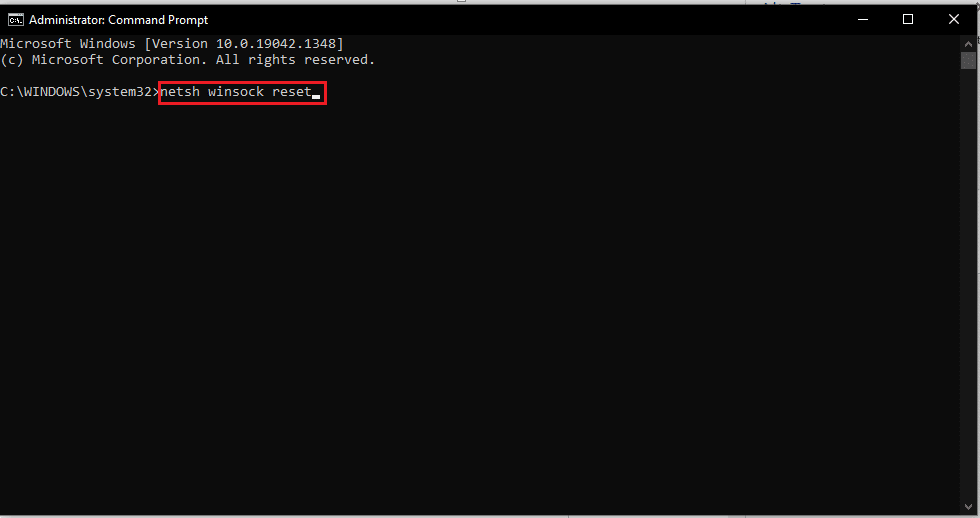 netsh winsock reset command. Fix Netflix Error F7111-5033