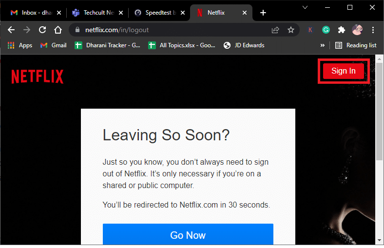 Sign in to netflix