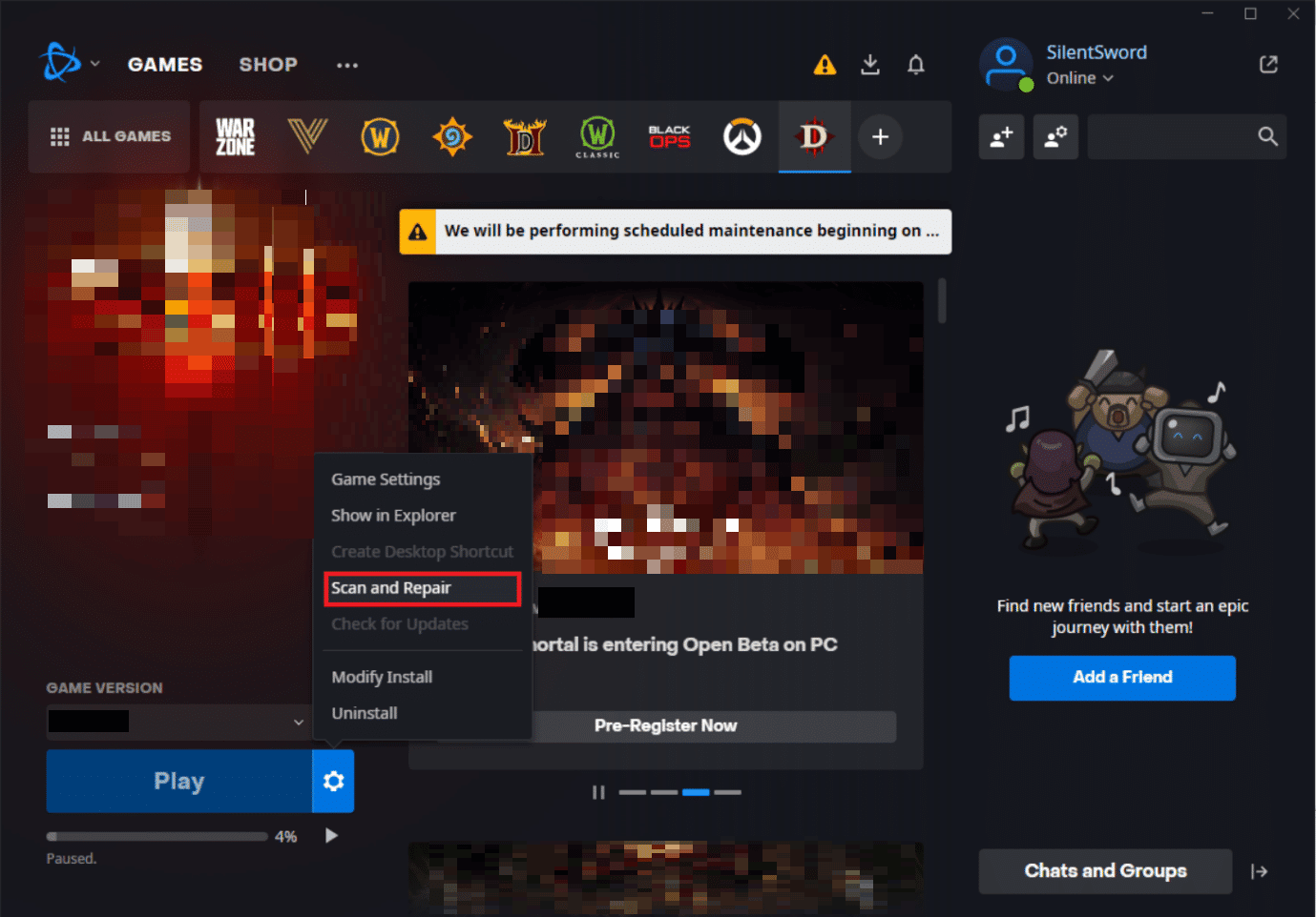 select the scan and repair option. Fix Dev Error 6635 COD