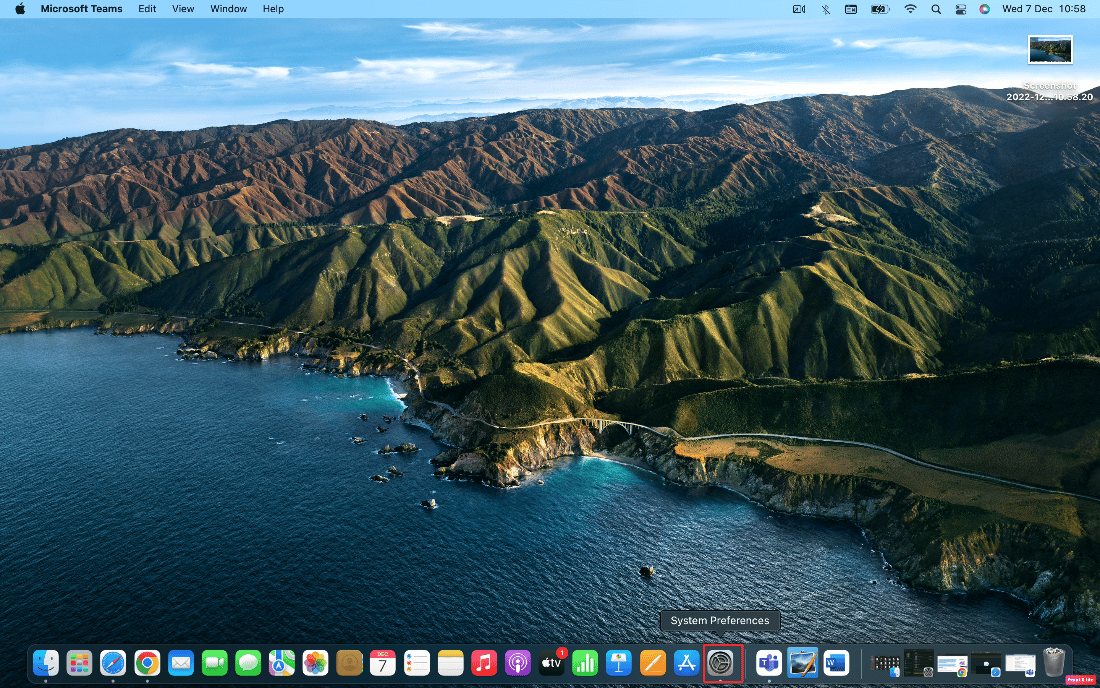 go to system preferences
