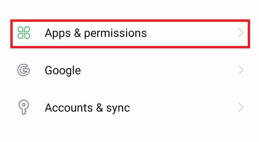 Tap on Apps and permissions