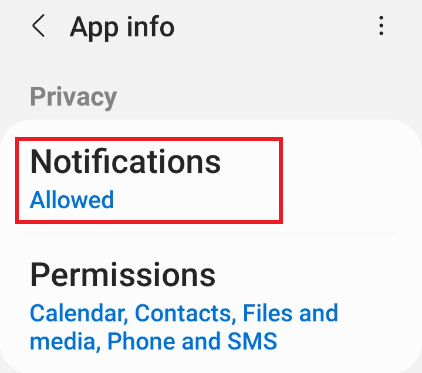 Tap on Notifications
