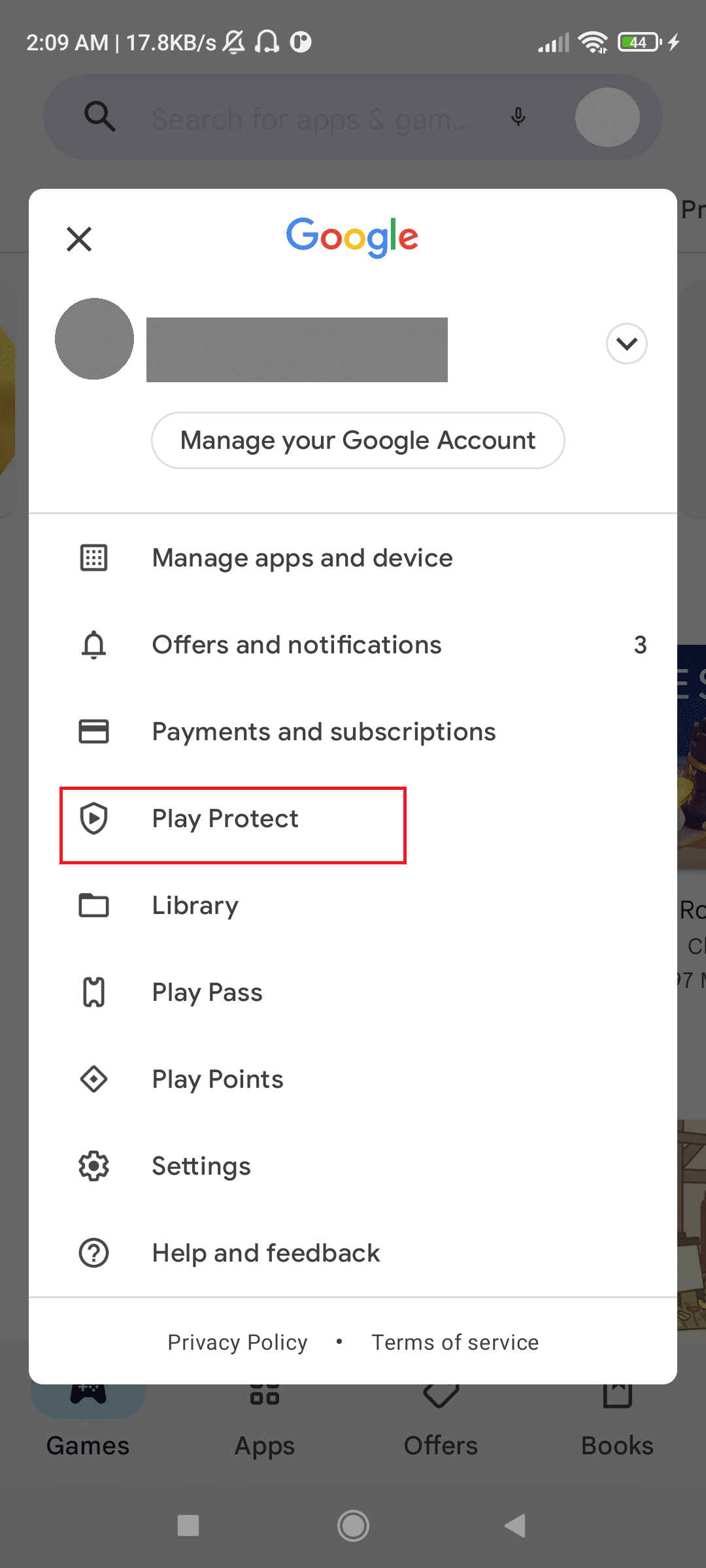 Play Protect on Play Store