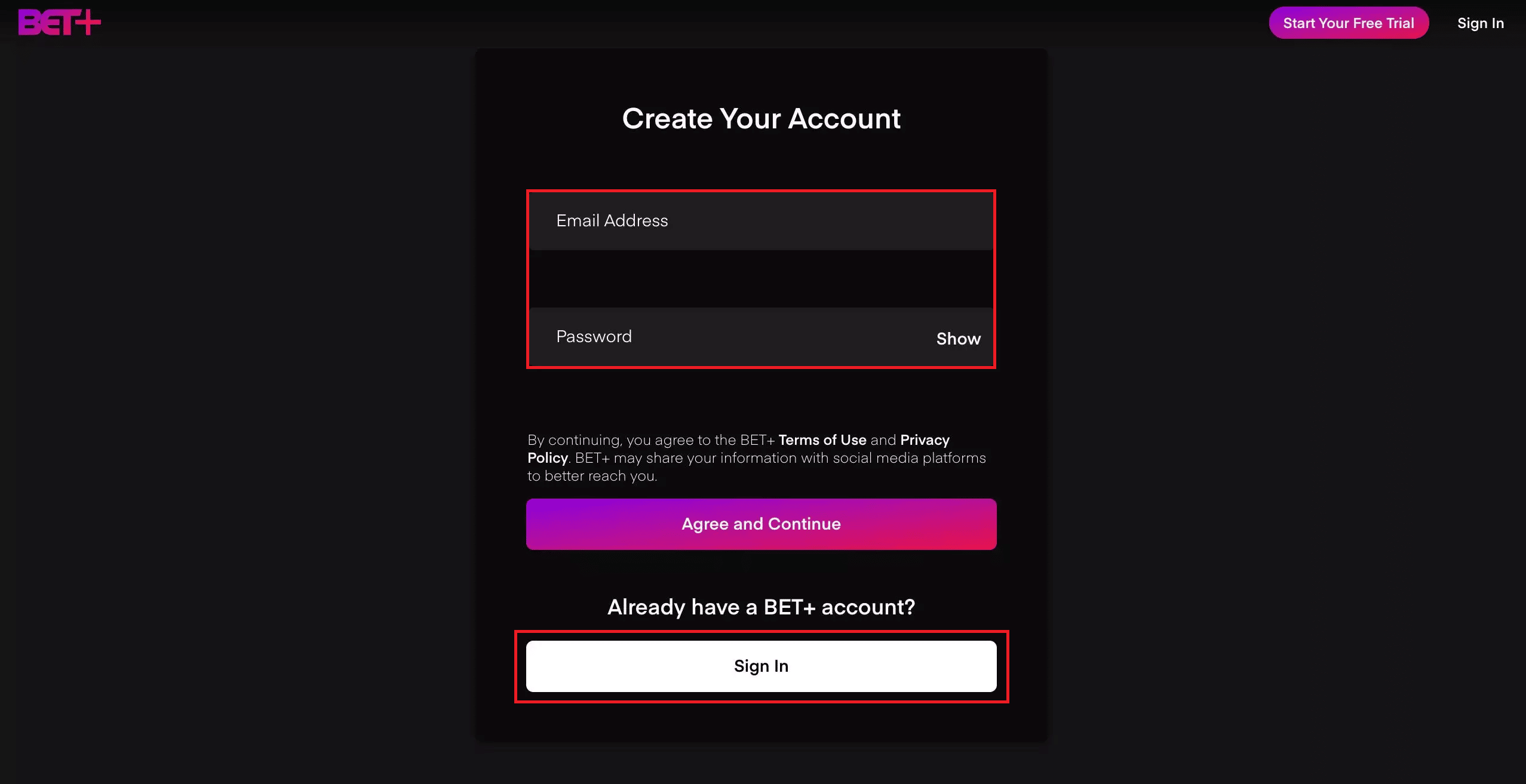 Enter your Email Address and Password and click on Sign In