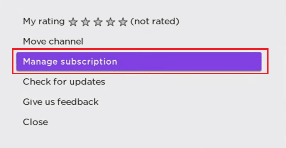 Select Manage subscription | How to Cancel BET Plus Subscription