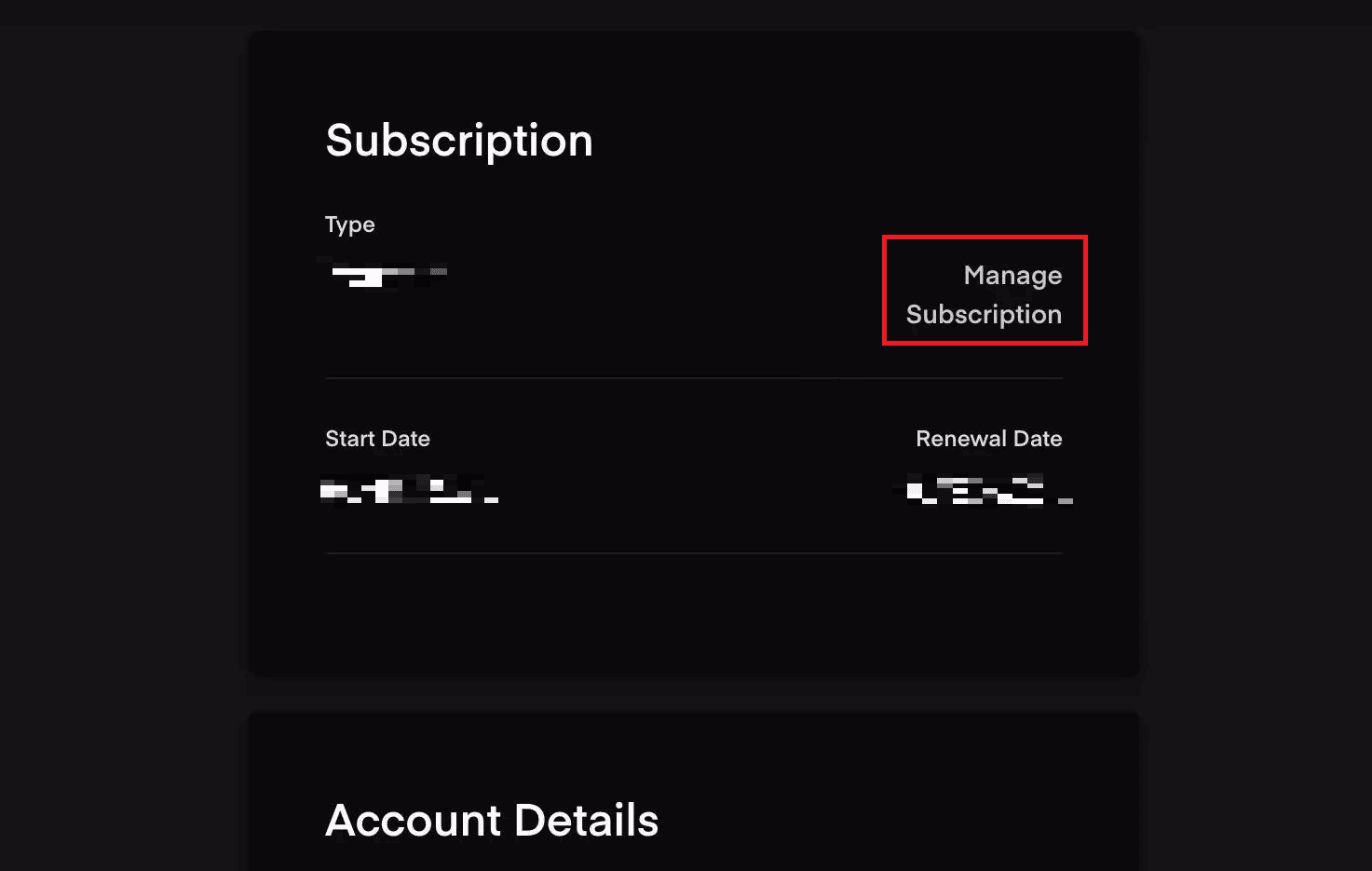 Under the Subscription tab, click on Manage Subscription | How to Cancel BET Plus Subscription
